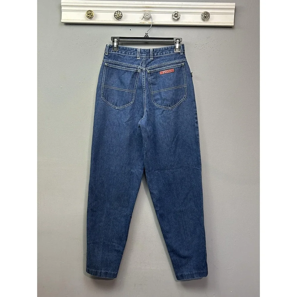 Vintage Sasson Jeans Juniors 9 Blue Medium Wash High Rise Mom 100% Cotton‎